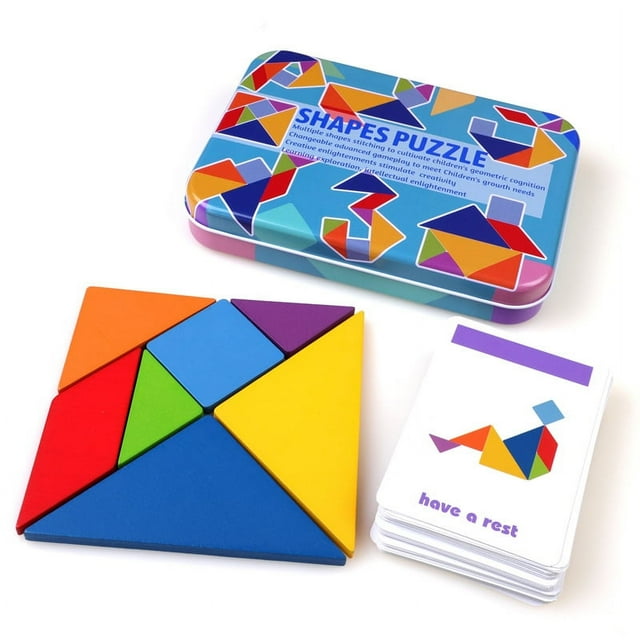 Rompecabezas de madera colorido para niños, caja de hierro, almacenamiento, rompecabezas, rompecabezas, educación temprana, inteligencia, juguetes de letras digitales