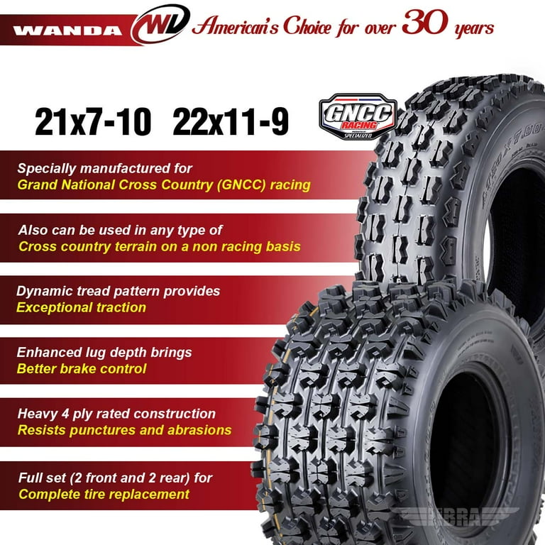 tsurota　4 Set 4 ATV tires 21x7-10 & 22x11-9 85-86 Suzuki Quadsport LT230