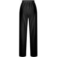 thumbnail image 4 of Women's Casual Pants Summer Trendy Relax Fit Elastic Waist Straight Leg Pants Versatile Comfy Solid Color Lounge Trouser, 4 of 6