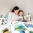 thumbnail image 5 of jejeloiu Cute Cat Animals Queen Comforter Set,Colorful Botanical Flowers Bedding Comforter Set For Girls Teens Reversible 3pcs, 5 of 8