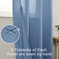 thumbnail image 2 of XWZO Linen Semi Sheer Curtains,Privacy Enhancing & Light Filtering Rod Pocket Drapes for Living Room with Tiebacks(Denim,W52 x L45 Inch,2 Panels), 2 of 6