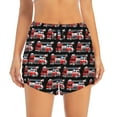 thumbnail image 2 of Yiaed Fire and Rescue Truck Print Women's Running Shorts with Liner 3 Zipper Pockets Elastic Workout Athletic Gym Yoga Shorts-Small, 2 of 7
