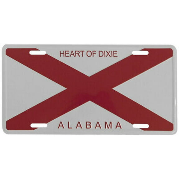 Alabama State Flag "Heart of Dixie" Aluminum 6"x12" License Plate