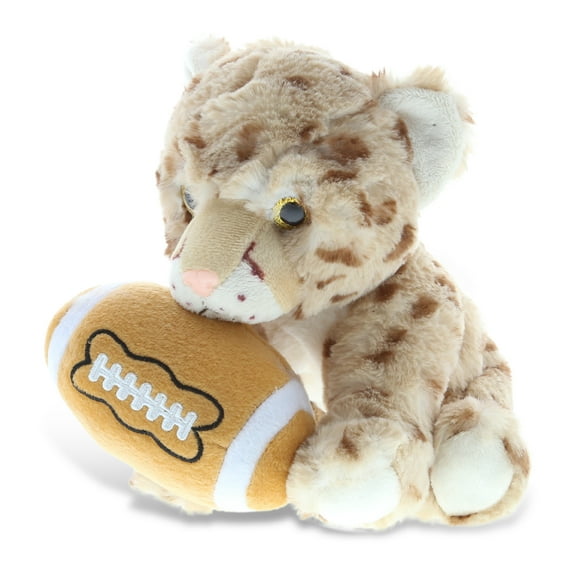 DolliBu Squat Cheetah Stuffed Animal with Football Plush - Soft Plush Huggable Cheetah, Adorable Playtime Plush Toy, Cute Wildlife Gift, Football Plush Doll Animal Toy for Kids, Adults - 12 Inch
