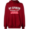 thumbnail image 2 of OXI Hoodie Sweatshirt - My Opinion Offended You, Basic Casual Hoodie for Men's and Women Fleece Hoodie Long Sleeve - Antiquee Cherry Small, 2 of 3