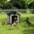 thumbnail image 4 of EHHLY 46" Large Dog House Outdoor Weatherproof, Insulated Igloo Dog House with Elevated Floor, 3XL Big Dog House for 2 Large Dogs Outside, Extra Durable Resin Plastic, 46"Lx40"Wx40"H, Cemented Grey, 4 of 5