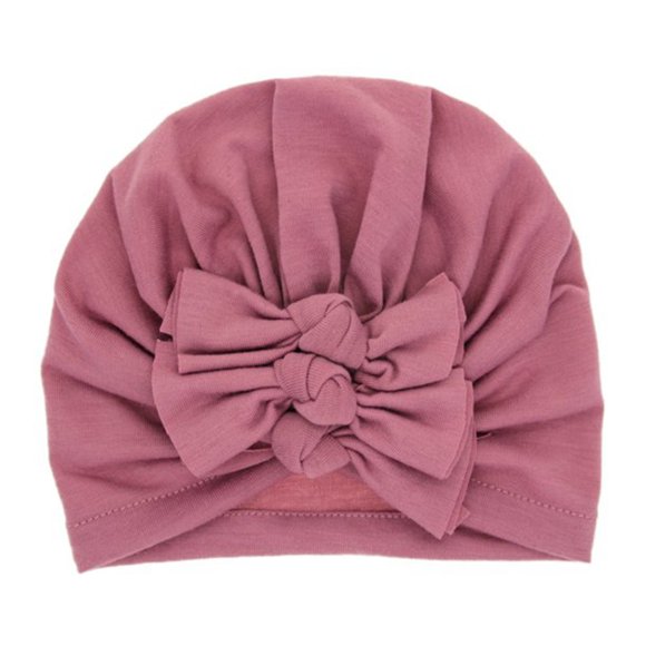 LSFY Bébé Chapeau Enfants Pli Bowknot Chapeau Foulard Automne et Hiver Couleur Unie Chapeau Souple Nouveau-Né Foulard Coton Pneu Casquette