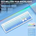 thumbnail image 3 of Restored Aula F108 Wireless Mechanical Keyboard, BT5.0/USB-C/2.4GHz Hot Swappable Custom Gaming Keyboards, PBT Keycaps, Pre-lubed Switches, RGB Backlit Full Size Creamy Keyboard with Number Pad (Refurbished), 3 of 8