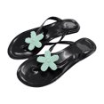 thumbnail image 2 of AXXD Black Sandals for Women Summer Flower Flat Bottom Sandals Comfortable Flip Toe, 2 of 6