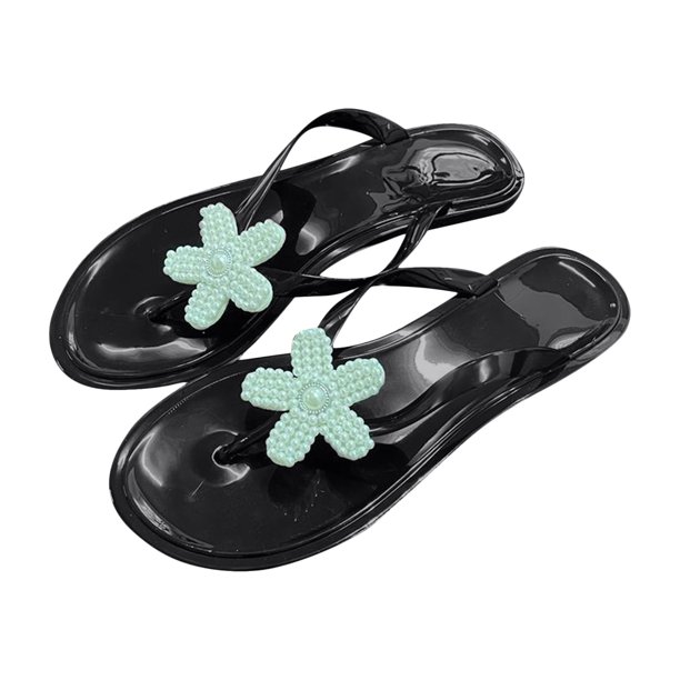 Amzcrzy Zapatos de mujer,Zapatos de mujer,Zapatillas de mujer, Sandalias planas con flores para mujer, cómodas, con punta abatible, para verano Sandalias Mujer Zapatillas De Casa