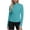 Sky Blue, variant on Womens Shirts Long Sleeve Dressy Casual Trendy Clothes Top Solid Color Crew Neck Loose Fit Zip-Front Cinched Waist UPF Sun Protection Jacket Top Orange ,XXXL