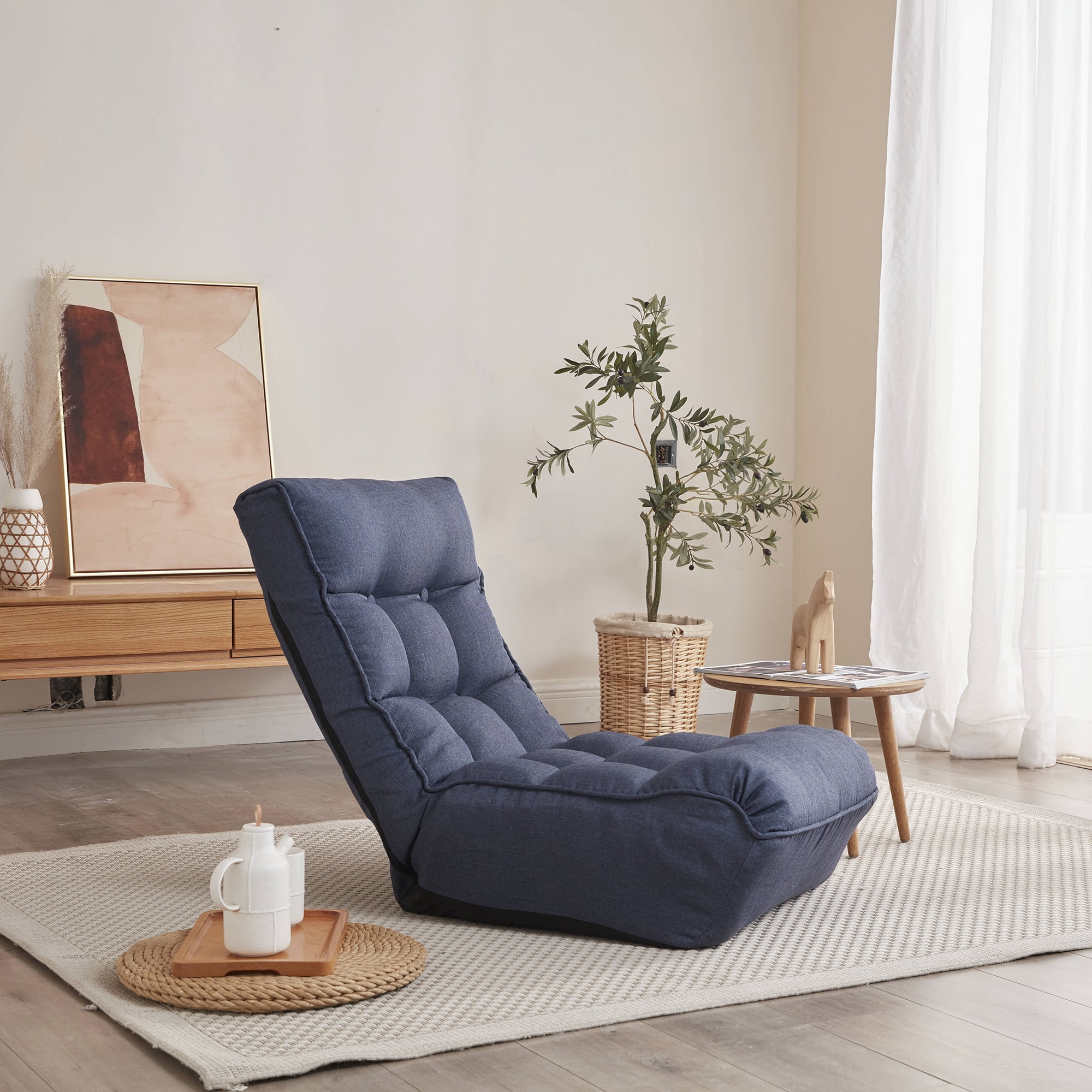 Single Sofa Reclining Chair Japanese Chair Lazy Sofa Tatami Balcony Reclining Chair Leisure Sofa Adjustable Chair