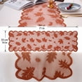 thumbnail image 2 of Halloween Lace Square Table Runner, Maple Leaf Pumpkin Patterned Tablecloth, for Fall Dining Room Living Room Decor, for Seasonal Homeowners and Hosts, Saffron, 2 of 8