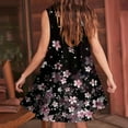 thumbnail image 3 of Viikei Dresses for Women 2025 Short Sleeve V-neck Floral,New Women's Casual Loose V-neck Sleeveless Printed Short Dress Brown S, 3 of 5