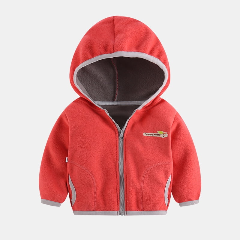 Kids Polar Fleece Jacket Cute Zip Coat Cardigan Sweatshirt Outwear for