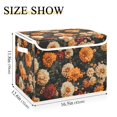 thumbnail image 3 of Orange and White Flowers Large Storage Bins with Linen Collapsible Lid Storage Box 16.7 x 12.6 x 11.8in, 3 of 7