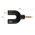 thumbnail image 3 of Bearachild Adaptador de Audio de 3,5mm tipo U 2 en 1 conveniente conector estéreo convertidor de sonido externo micrófono accesorios de Cables de audio/vídeo negro, 3 of 6