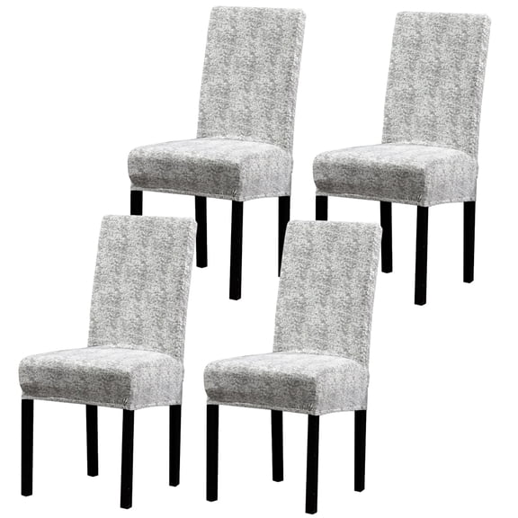 LEORX 4Pcs Grey Elastic Chair Sleeve Stretchable Full Cover for Hotel Seating