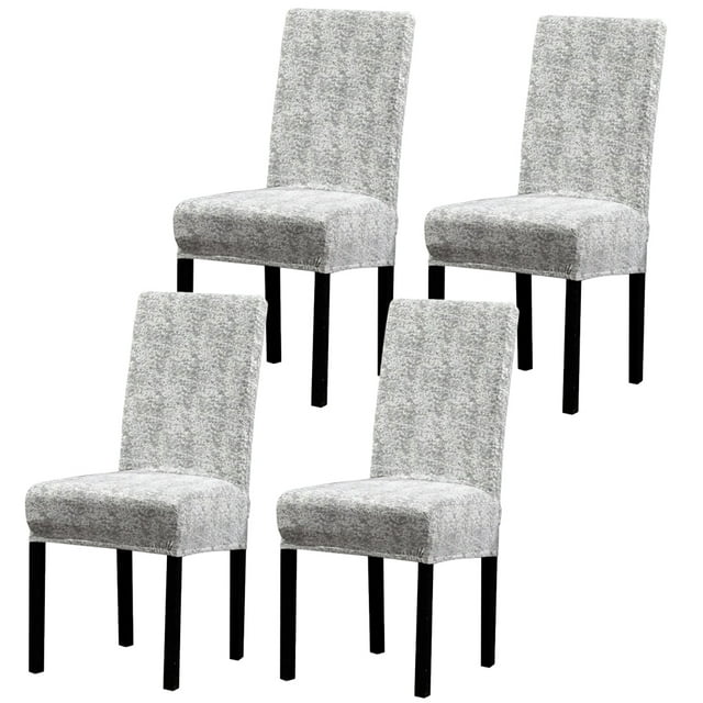 Greenadscape 4Pcs Fully Covered Chair Protective Cover Armchair Covers Spill Proof Grey