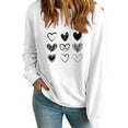 thumbnail image 2 of HaoXianJian Valentines Day Shirts Women Cute Heart Print Shirt Casual Valentines Top for Women Long Sleeve Love Letter Graphic Tees Tops Crewneck Pullover T-Shirts Size XS-XL, 2 of 7