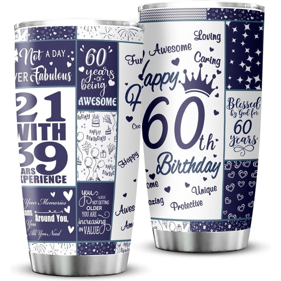 60th Birthday Gifts for Women Men Vintage 1963 Tumblers 60 Year Old Birthday Supplies Vintage 1963 Back in 1963 Old Time Information Stainless Steel Vacuum Insulated Tumblers 20 oz