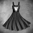 thumbnail image 2 of XIAOCHA Skull Floral Print Swing Dress For Women Spaghetti Strap Gothic Party Gown, 2 of 4