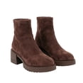 thumbnail image 4 of Viluyesy Womens Ankle Booties Stretchy Sock Suede Platform Chunky Block Heel Lug Sole Slip On Casual Edgy Everyday Footwear Brown Size 8, 4 of 8