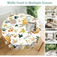 thumbnail image 5 of Hello Fall Thanksgiving Round Tablecloth 60 inch,Pumpkins Flowers Circle Table Cloth Polyester Waterproof Stain Wrinkle Free Table Cover for Home Kitchen Dining Party Pinic Patio Outdoor Decor, 5 of 6