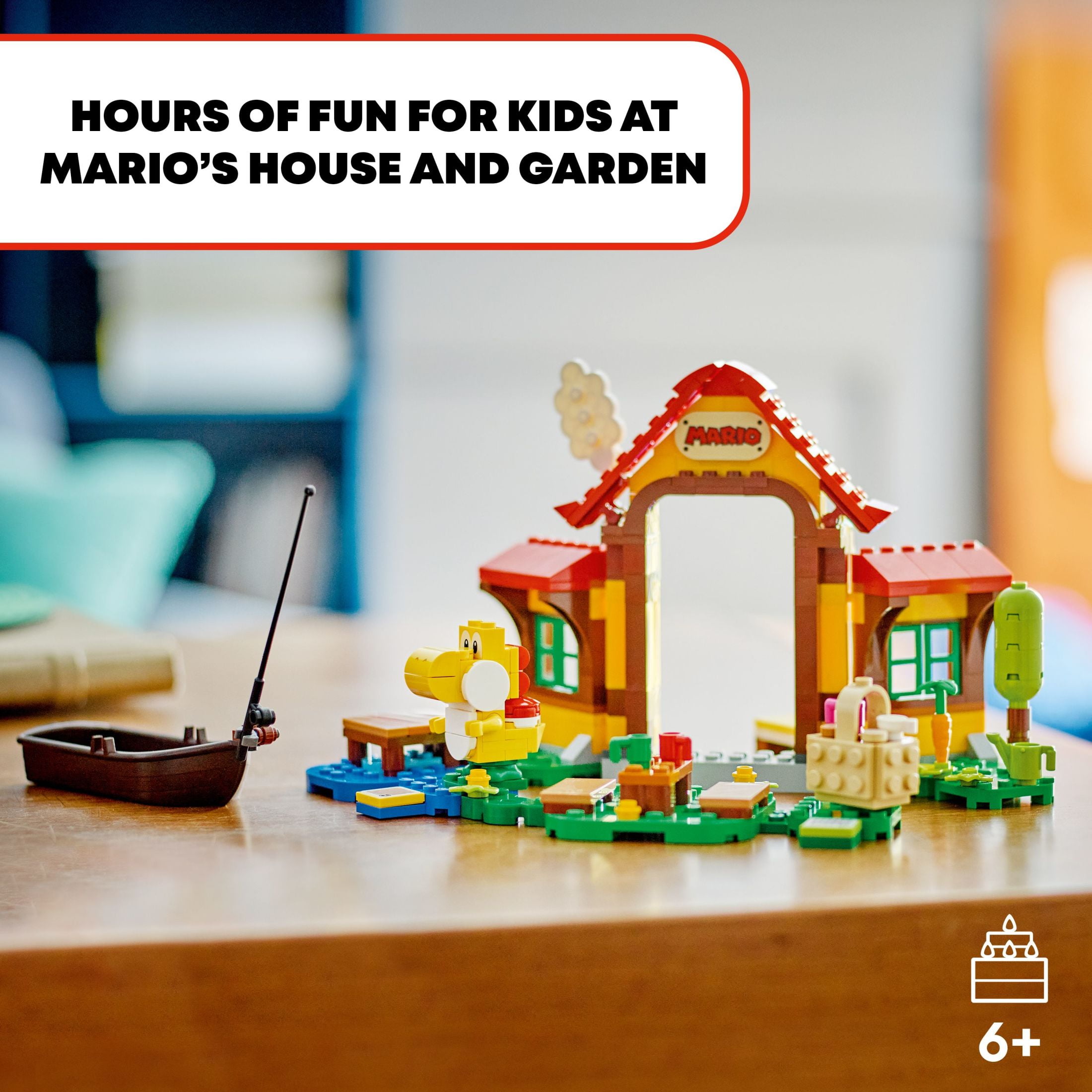 LEGO Super Mario Picnic at Mario’s House Expansion Set 71422, Collectible Playset with Yellow Yoshi Figure, Buildable Game Toy to Expand a Starter Course, Super Mario Birthday Gift for 6-8 Year Olds