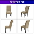 thumbnail image 4 of Stretch Chair Covers for Dining Room Set of 4, Removable Washable Dining Room Chair Covers, Dining Chair Slipcovers Seat Protector, Great Home Decor and Banquet Upholstery (Tan, 4 Pack), 4 of 7