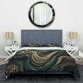 thumbnail image 3 of Designart "Abstract Artwork with Wave Twists" Abstract Liquid Ink Bedding Covert Set - Modern Grey Abstract Bed Set With 2 Shams, 3 of 6
