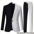 thumbnail image 2 of Color Blocked Custom Tailored Tuxedo Suit for Wedding Formal Events in Black, 2 of 7