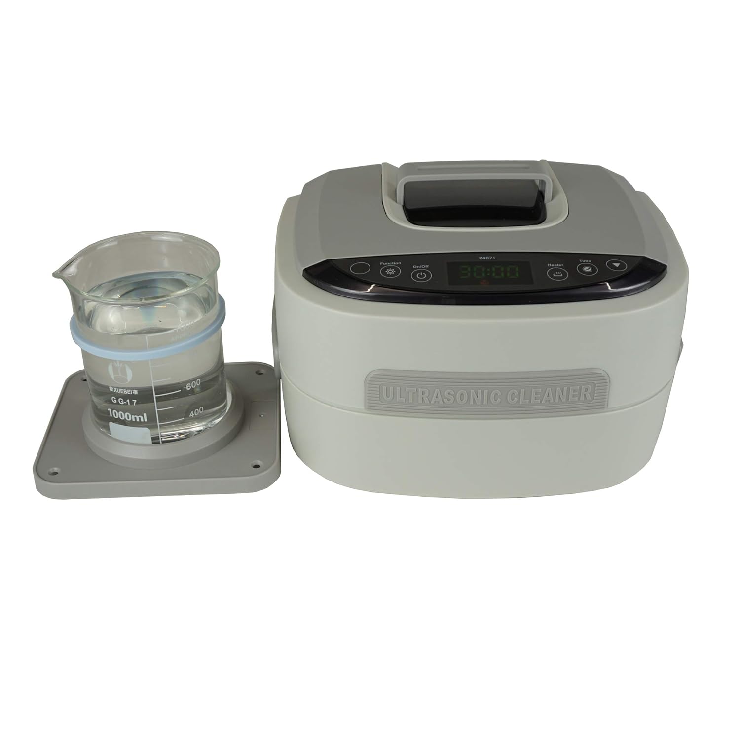 iSonic Ultrasonic Cleaner P4821, 2.5 L Capacity, 60 W Stack Transducer, Beige, Includes 1000 ml Beaker Holder Set