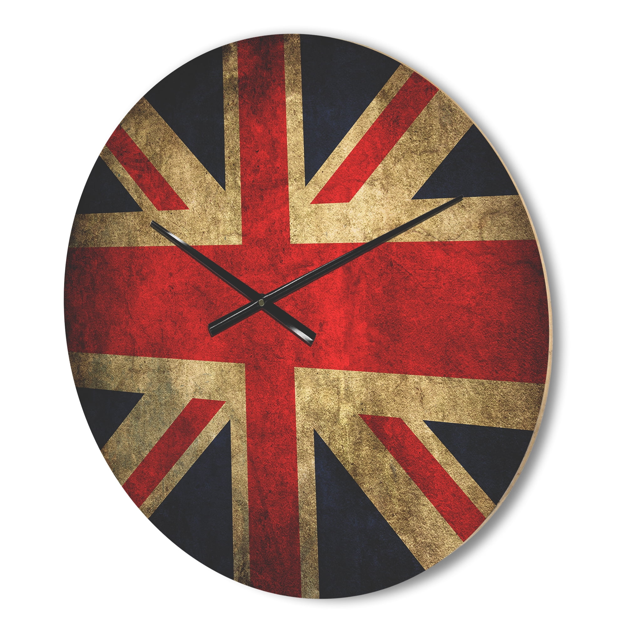 Designart 'Traditional UK Flag' Modern Wood Wall Clock