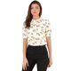 thumbnail image 1 of Blusa Floral Allegra K Botón Frontal Ribete De Volantes Escote Manga Corta Casual Para Mujer Blanco XS, 1 of 6