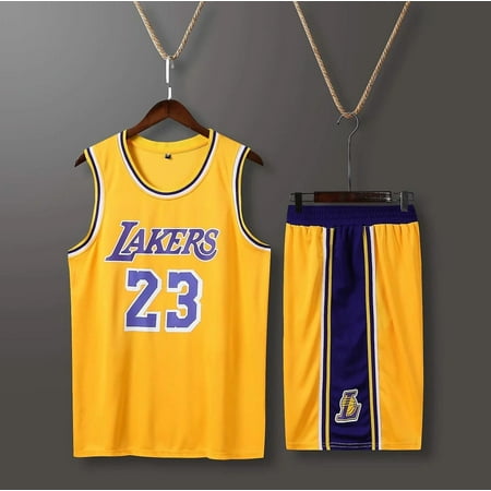 Aveki Men's Basketball Jeresy, 23 Lakers Jersey Shirts, Fashion Basketball  Jersey, Gift For Basketball Fans, Yellow, 4xl