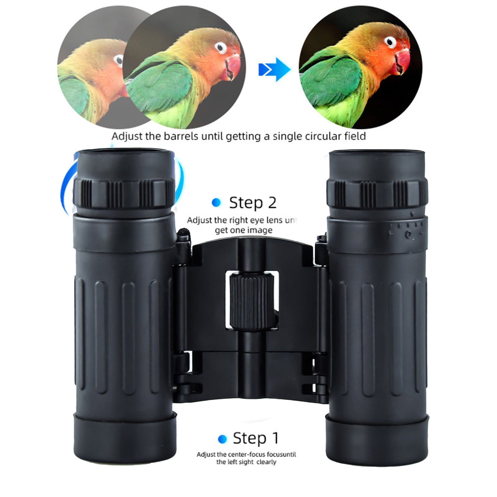 Fzsteel Anourney 8x21 Compact Binoculars with High-Definition Night Vision, Foldable Lightweight Design for Outdoor Adventures, Hiking, Concerts & Sports Events