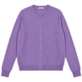 thumbnail image 5 of Cardigan Sweaters for Women Oversized Knit Button Up Cardigan Purple M, 5 of 6