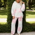 thumbnail image 2 of Womens Sweatsuits Long Sleeve Floral Print Hooded Sweatshirts and Pants 2 PCS Oversized Matching Set Fall Winter Casual Tracksuit, 2 of 5