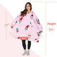 thumbnail image 7 of Solaris Oversized Hoodie Blanket Sweatshirt,Super Soft Warm Comfortable Sherpa Giant Pullover with Large Front Pocket,for Adults Men Women Teenagers, Pink Xmas Dwarf, 7 of 7