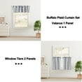 thumbnail image 5 of XWZO Room Darkening Window Curtain Panels Set of 3, Plaid Tier and Valance Semi Curtains for Bedroom/Kitchen/Cafe/Small Window, Grey, 60W x 18L (1 Panel) + 29W x 36L (2 Panels), 5 of 8