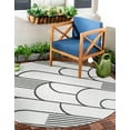 thumbnail image 3 of Unique Loom Outdoor Modern Collection Area Rug - Mod (6' 1" Round White and Black), 3 of 10