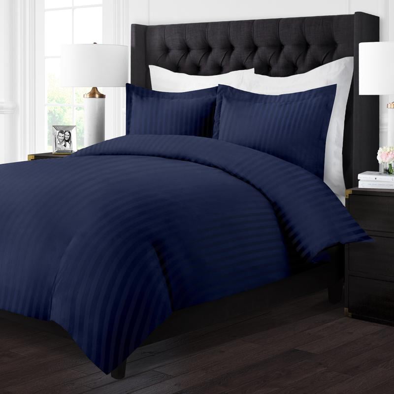 Noble Linens 3 Piece Duvet Hotel Collection Cover Set with Embossed