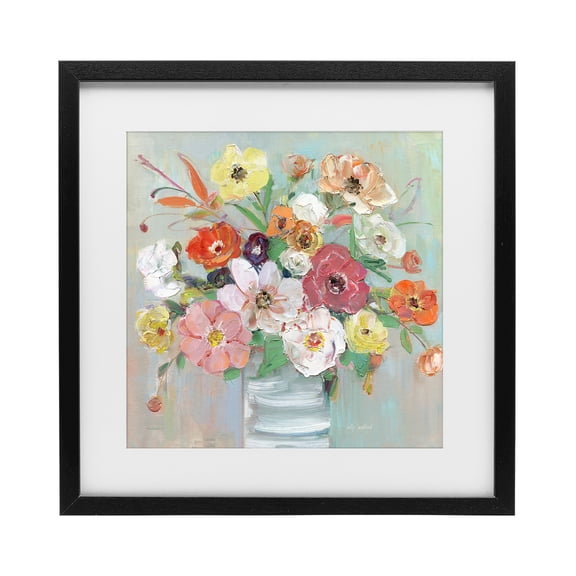 Stupell Industries Energetic Blossom Bouquet Black Framed Print Under Glass, design by Sally Swatland
