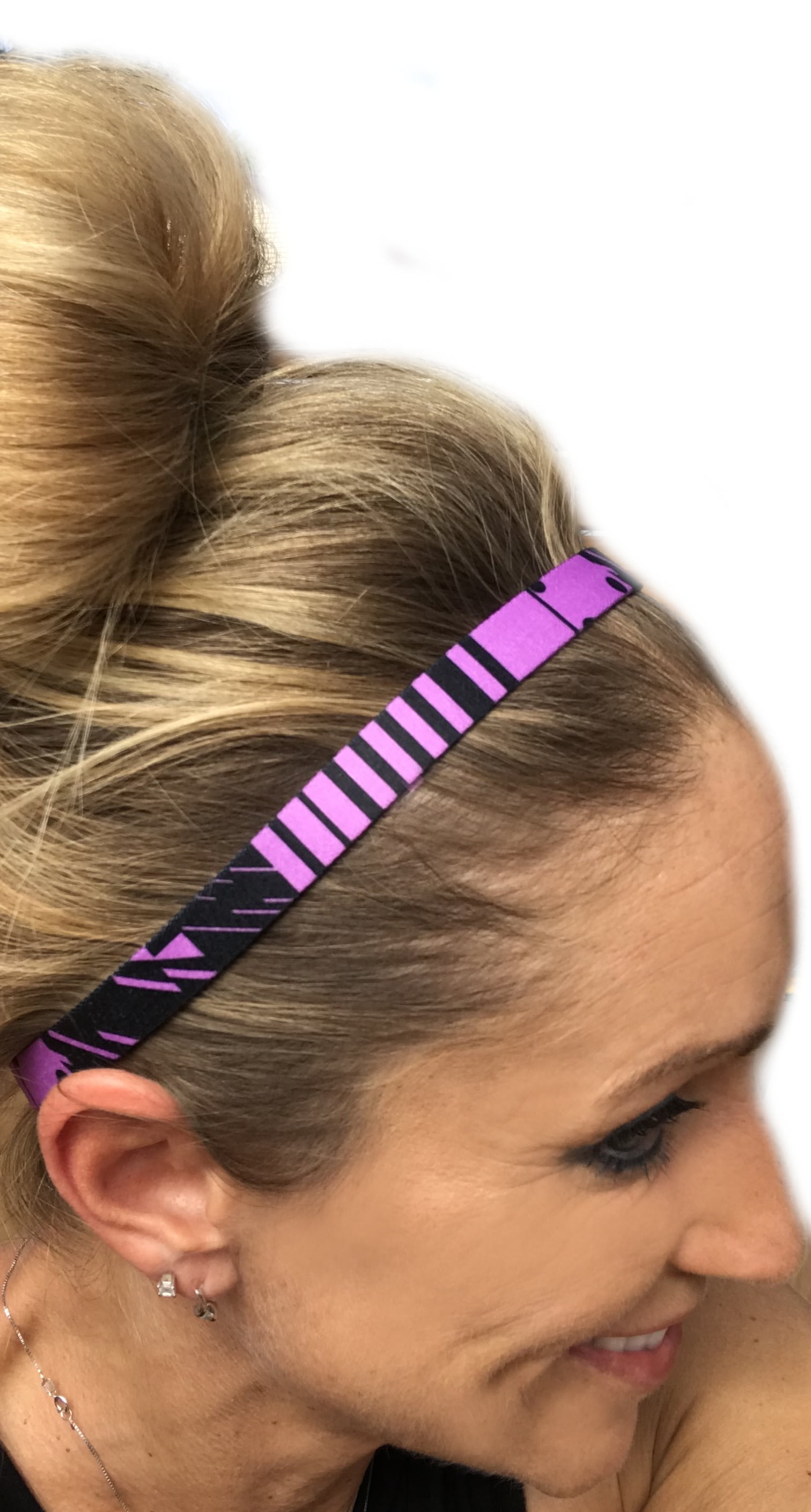 NEW Neon Green Black Purple Grippy Band Headband Hair Sport Soccer Softball 