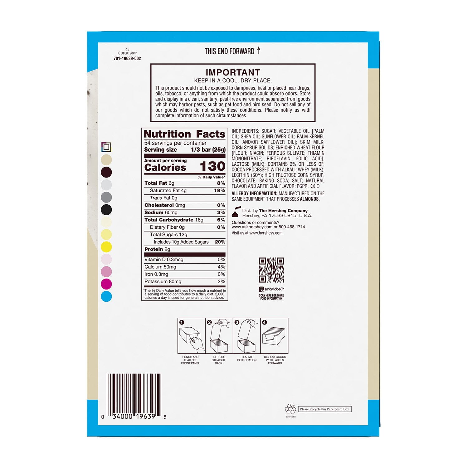 Hershey's Cookies 'n' Creme Bars 18 - 3.6 oz Bars
