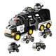 thumbnail image 5 of Camión de bomberos, coche de juguete, portador de energía de fricción, camión de transporte, vehículo de juguete con luces y sonidos para niños Negro, 5 of 8