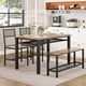 thumbnail image 2 of Estilo rural kitchen mesa y sillas set para 4, 47 - pulgada moderno dining mesa bench, sillas, almacenamiento estante, y metal frame; space - saving design dining room, kitchen, y apartment (b..., 2 of 8