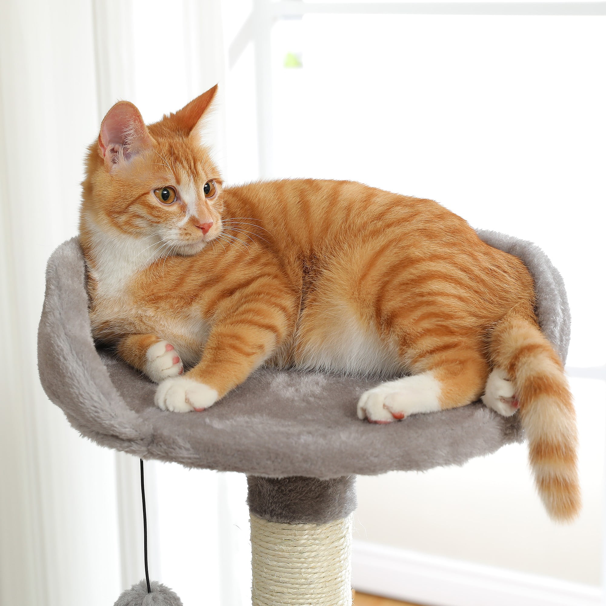 Kadyn 51" Cat Tree Tower for Indoor Cats with Scratching Board, 2 Perches, Multi-Level Cat Condo Furniture for Small and Medium Kittens, Gray