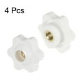 thumbnail image 3 of Uxcell 4 Pieces Star Knobs M5 Female Thread 25mm Head Through Hole Clamping Handles Nuts White, 3 of 5